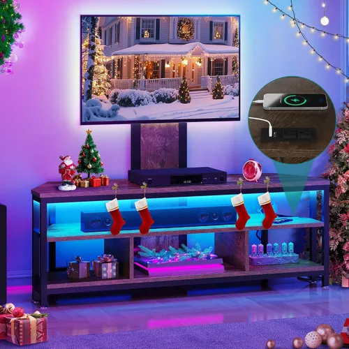 Miniatura 9 de YITAHOME Soporte de TV negro con montaje, soporte de TV moderno para TV LED de 70/65 pulgadas, centro de entretenimiento con montaje ajustable