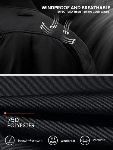 Miniatura 4 de Chaqueta bomber ligera para hombre, cortavientos, resistente al agua y transpirable con 4 bolsillos