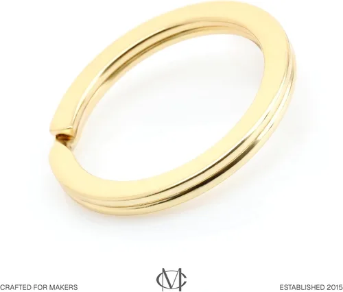 Miniatura 4 de CRAFTMEMORE Llaveros de calidad, anillos planos de metal para llaves de automóvil, accesorios de bricolaje, artesanía en cuero, 10 piezas VTKR