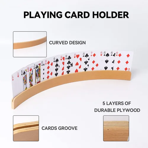 Miniatura 4 de GSE Games & Sports Expert Bandeja Giratoria para Cartas Canasta de 2 Mazos, Portacartas Giratorio de Doble Mazo 360°, Soportes Giratorios de Cartas