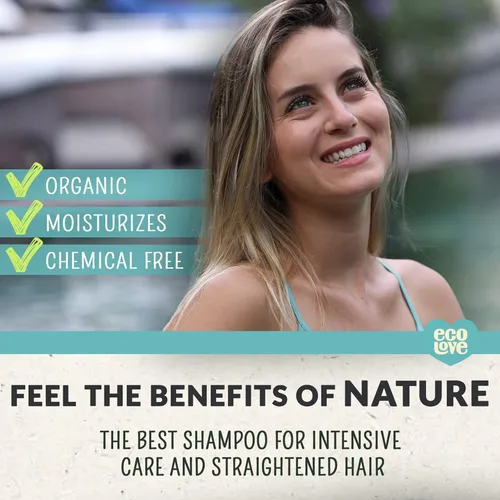 Miniatura 3 de ecoLove - Champú natural para todo tipo de cabello, sin lauril sulfato de sodio, vegano y libre de crueldad, con extracto de aceite marroquí Coconut