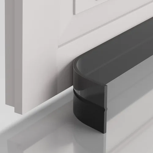Miniatura 7 de Tira de sellado de puerta para marco de puerta, relleno de espacio de puerta de silicona de 36 pies, tira de sello de puerta de vidrio de ducha
