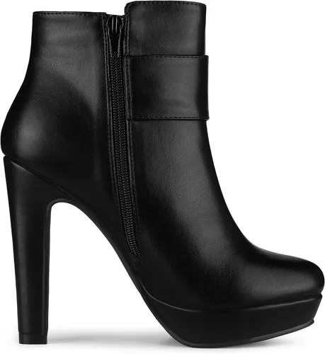 Miniatura 8 de Allegra K Botines de tacón alto con plataforma y decoración de lazo para mujer