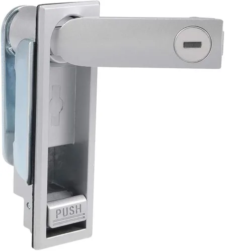 Miniatura 3 de uxcell Cerradura eléctrica para puerta de armario, apta para panel de 0.12 pulgadas (0.118 in) de grosor, tipo de empuje con llaves, 713