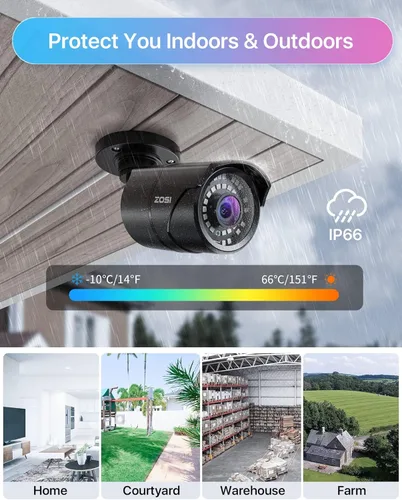 Miniatura 4 de ZOSI Sistema de cámara de seguridad para el hogar 4K 8MP PoE al aire libre, 4 cámaras IP Bullet PoE de 5 MP (3K), detección de movimiento, control