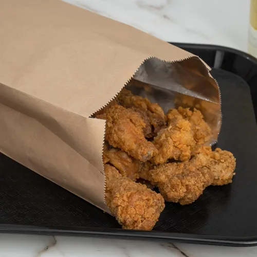 Miniatura 5 de Restaurantware Bag Tek - Bolsas de papel de aluminio de 6.5 x 4.1 pulgadas, 100 envoltorios para perros calientes de medio galón, papel de estraza