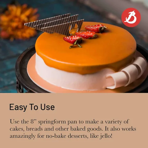 Miniatura 4 de de Buyer Molde para hornear Springform - 8 pulgadas - Perfecto para pasteles, pan y otros productos horneados - Fácil de usar y limpiar - Acabado