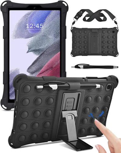 DETUOSI Funda de silicona de color para Samsung Galaxy Tab A7 Lite 8.7 2021 (SM-T220/T225/T227u) con soporte para bolígrafo, funda protectora suave