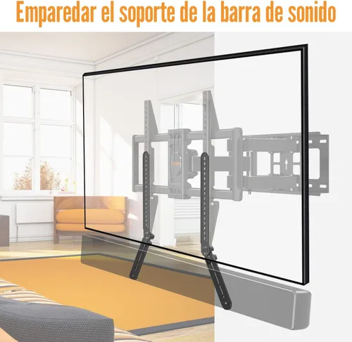 Miniatura 8 de ELIVED Soporte para barra de sonido, soporte de TV para barra de sonido, para montaje encima o debajo de TV, se adapta a la mayoría de barras