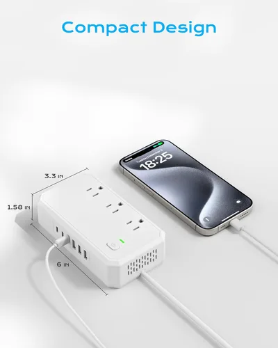 Miniatura 9 de Adaptador de viaje de Estados Unidos a Europa de 220 V a 110 V convertidor de voltaje con carga USB de 4.5 A de 6 puertos y adaptador de enchufe