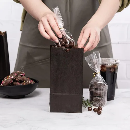 Miniatura 4 de Restaurantware Bag Tek - Bolsas de papel de 2 libras, 100 bolsas de almuerzo desechables, pequeñas para almuerzos, sándwiches y aperitivos, bolsas