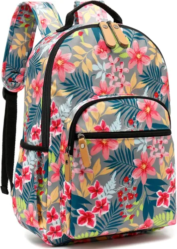 Miniatura 103 de Leaper Mochila para laptop para mujer: linda mochila floral para escuela, universidad, viajes, trabajo, mochila ligera para niños, Negro margarita