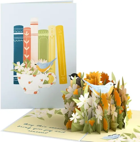 Miniatura 17 de Lovepop Lupine - Tarjeta emergente de colibrí – Tarjetas de felicitación emergentes de colibrí – Tarjeta de cumpleaños 3D – 5 x 7 pulgadas – Sobre