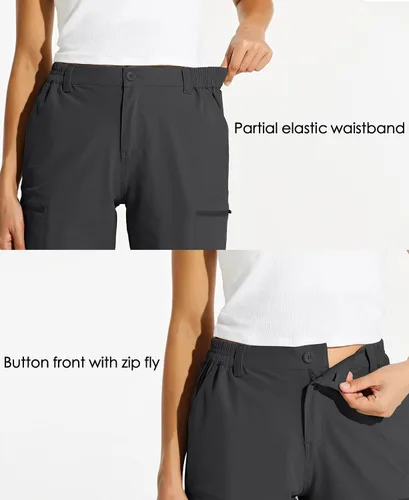 Miniatura 4 de Willit - shorts de senderismo para mujer, de 10 pulgadas, elásticos, para golf, activos, de secado rápido, pantalones cortos de verano