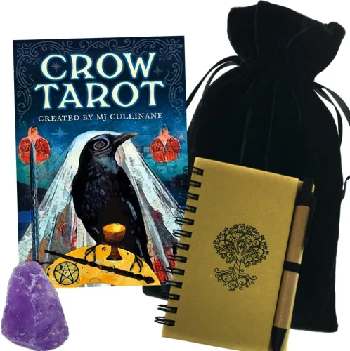 Baraja de tarot de cuervo para principiantes o lectores experimentados – El juego de regalo de tarot incluye instrucciones, bolsa de cartas de tarot