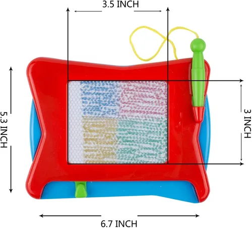 Miniatura 4 de Mini tablero magnético de dibujo de 16 piezas, 4 colores tamaño de viaje, borrable, juguete de mesa para garabatos, pequeño bloc de dibujo