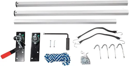 Miniatura 5 de Kit de lona para camión volquete y remolque Mytee Products con lona de malla de bolsillo doble de PVC de 5' x 14' - Sistema manual de lona