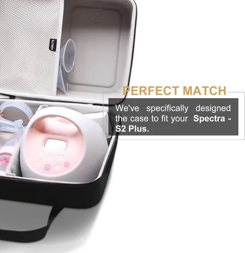 Miniatura 4 de LTGEM - Funda de viaje para extractor de leche eléctrico Spectra Baby USA S1 Plus / S2 Plus Premier (negro y azul)