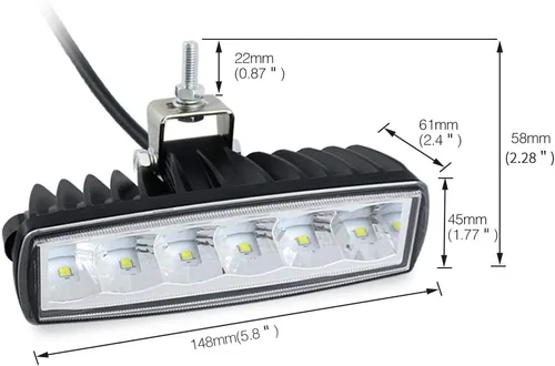 Miniatura 2 de STDYSUN Luces LED azules antiniebla de conducción para carretilla elevadora, luces de seguridad, 2 unidades, 30 W, 6 pulgadas, impermeables, luces