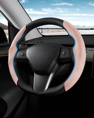 Miniatura 14 de Shademax Funda para Volante de Tesla Modelo Y/3 2017-2025 2026 (Compatible con Modelo Y Juniper 2026/ Modelo 3 Highland) Funda Protectora de Volante