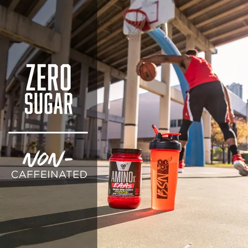 Miniatura 4 de BSN Amino X EAAs, Recuperación Muscular y Resistencia, 10g de Aminoácidos Esenciales, 5g de BCAAs, Sin Azúcar, Libre de Cafeína, Jugo de Selva, 0.37