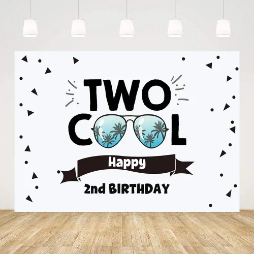 Miniatura 2 de MEHOFOND Fondo con temática de dos lentes de sol geniales para decoración de fiesta de segundo cumpleaños, pancarta de fondo de fotografía para mesa