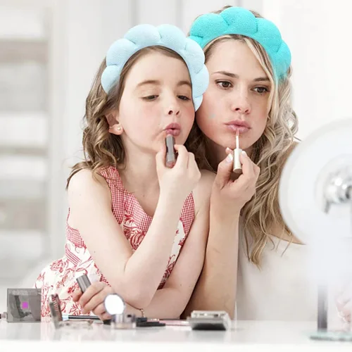 Miniatura 5 de Diadema de esponja de toalla de rizo para mujer, diadema de ducha hinchada para lavado facial, eliminación de maquillaje (paquete de 4, negro)