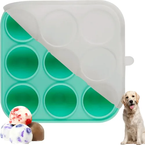 Miniatura 10 de Molde de silicona para perros de 9 cavidades con tapa para marioneta y marioneta masticadora eléctrica, moldes de silicona para perros congelados