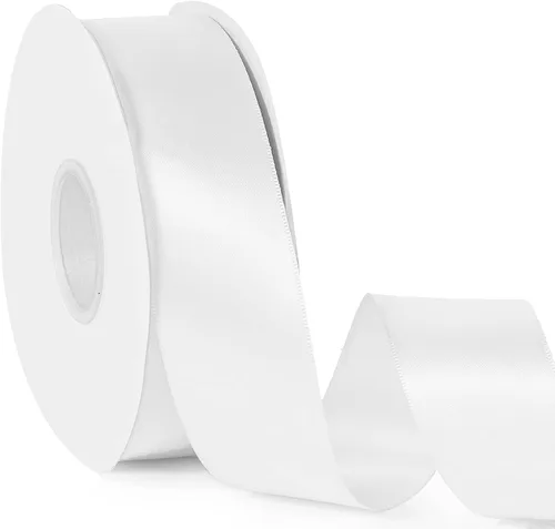 Miniatura 115 de Cinta de satén de color liso verde manzana de 1-1/2 pulgadas x 50 yardas, cinta de tela de poliéster de alta densidad de doble cara para envolver