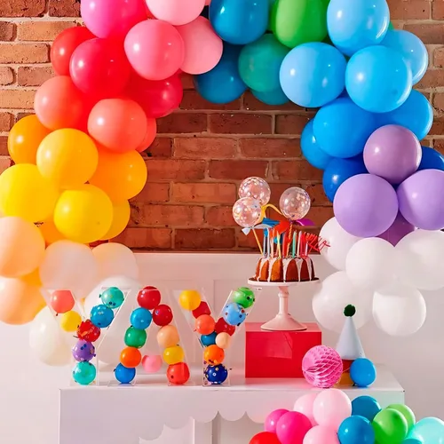 Miniatura 4 de 125 pcs globos de látex arcoíris de 5 pulgadas, globos pequeños para guirnalda de globos o arco de globos como decoraciones de fiesta, decoraciones