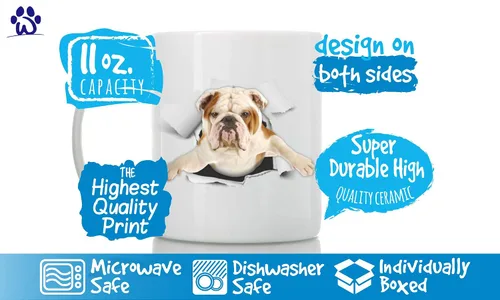 Miniatura 3 de Lindest British Bulldog - Taza de café divertida de cerámica, regalo perfecto para amantes de los perros, bonita taza de café novedosa, gran
