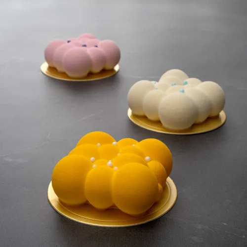 Miniatura 7 de Restaurantware Pastry Tek - Moldes de 6 cavidades, 10 moldes de burbujas listos para horno, flexibles, congelables, silicona blanca, fácil