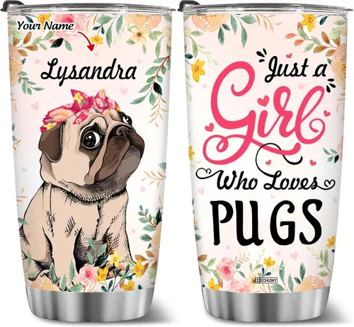Miniatura 9 de BECHUSKY Vaso de acero inoxidable personalizado con aislamiento al vacío de flores de jirafa con tapa Just A Girl Who Loves Giraffes, taza de café