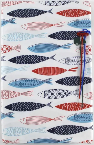 Genérico Elrene Plenty of Fish in The Sea - Mantel trasero de franela de vinilo: diseño colorido de peces esbozados (52 pulgadas x 52 pulgadas,