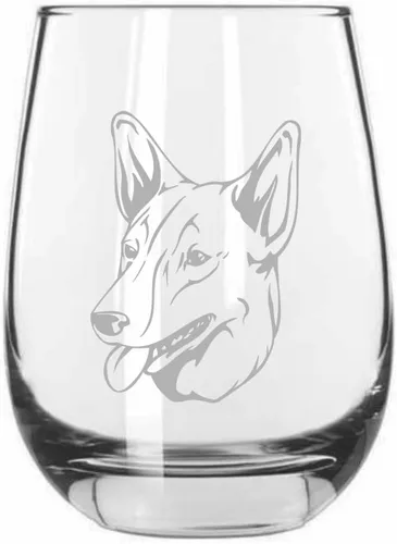 Miniatura 481 de Sakhalin Husky Dog - Copa de vino grabada personalizada de 15.25 onzas sin tallo