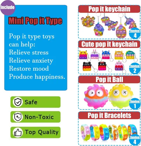 Miniatura 3 de 109 piezas de juguetes de fiesta prémium para niños, surtido de mini juguetes antiestrés para niños de todas las edades, premios de aula, cofre