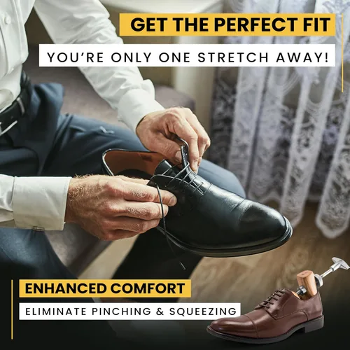 Miniatura 2 de HOUNDSBAY Ensanchadores de zapatos de plástico y madera, ampliador de zapatos ajustable para hombres y mujeres
