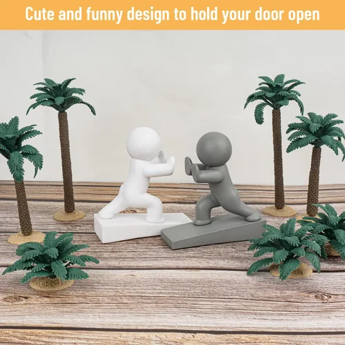 Miniatura 4 de Lindo tope de puerta, paquete de 2 topes de puerta, flexible y eficaz para mantener tu puerta abierta, blanco + gris (patentado)