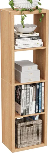 Miniatura 32 de VDNEND Organizador de Almacenamiento en Cubos Estantería, Estante Cúbico Decorativo de 11 pulgadas con Respaldo Abierto y Borde Engrosado, Marrón