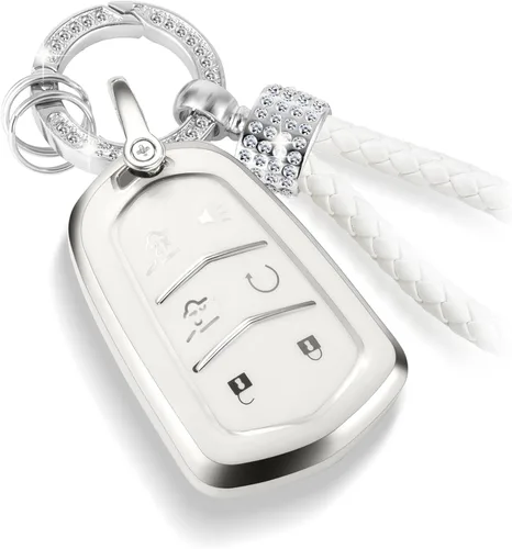 Miniatura 43 de Funda para llavero Buick con llavero de pulsera de circonita de moda, diseño de diamantes encantadores funda suave para Avenir Envision Encore Chevy