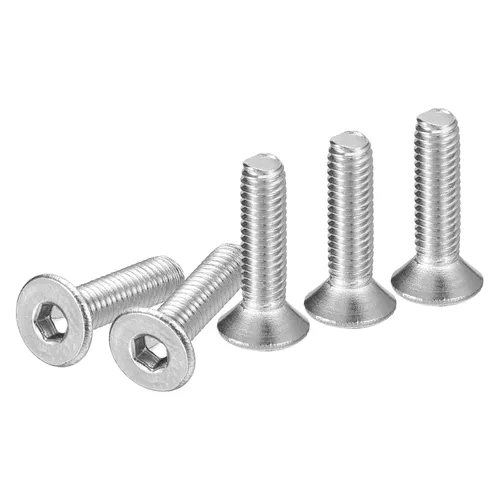 Miniatura 16 de DTGN Tornillos de cabeza plana M3-0.020 x 1.378 in, paquete de 50 tornillos de cabeza plana de acero inoxidable 304, rosca completa, pernos