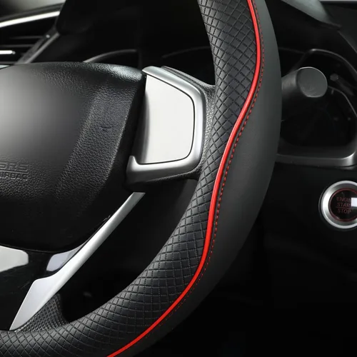 Miniatura 6 de West Llama Funda de cuero de microfibra para volante de automóvil para Honda Accord Civic CR-V HR-V Pilot Fit Passport Odyssey, estilo deportivo