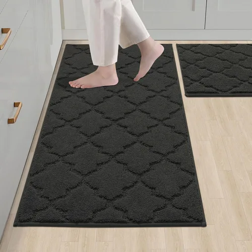 Miniatura 33 de COSY HOMEER Alfombras suaves de cocina [2 piezas] para el frente del fregadero súper absorbentes, tapetes y tapetes de cocina de 20 x 30 pulgadas/20