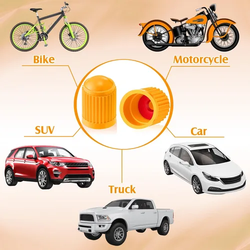 Miniatura 32 de Outus 20 tapas de vástago de válvula de neumático, tapas universales de plástico para vástagos de válvula de automóvil, bicicletas, automóviles