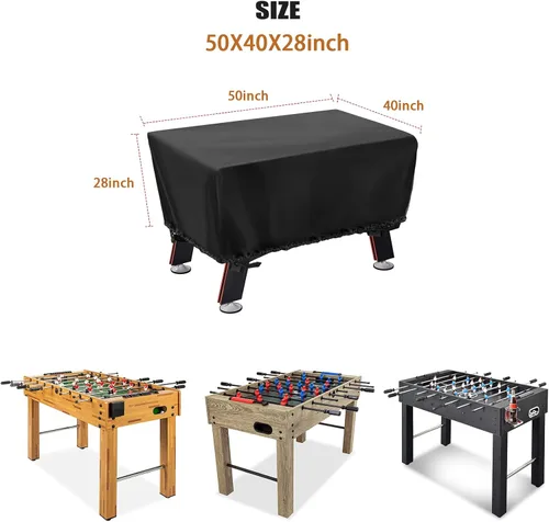 Miniatura 3 de Funda para mesa de futbolín, funda impermeable para mesa de fútbol, para interiores y exteriores, 57 pulgadas de largo x 45 pulgadas de ancho x 30