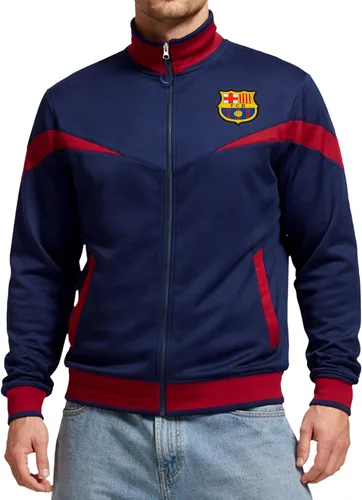 Miniatura 14 de Icon Sports Chaqueta deportiva de fútbol con licencia oficial del FC Barcelona, unisex para adultos