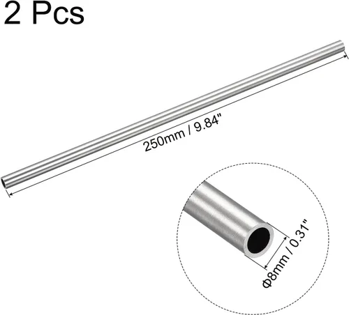 Miniatura 2 de uxcell Tubo de acero inoxidable 316, tubo de 0.315 in de diámetro exterior de 0.039 in de grosor de pared de 9.843 in de longitud, 2