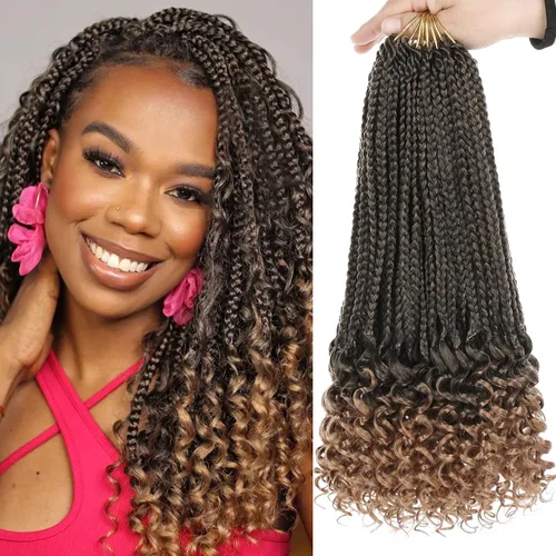 Miniatura 21 de XTREND 10 Pulgadas 6 Paquetes Trenzas de Caja de Ganchillo Cabello Pre-anudado Sin Nudos Bobo Trenzas de Caja 3X Extensiones de Cabello Trenzado 1b#