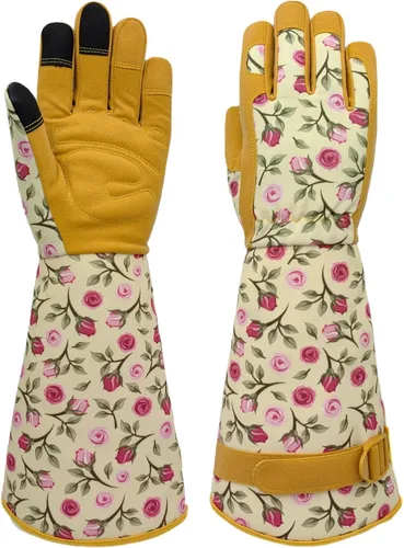 Miniatura 23 de Guantes Largos de Jardinería, Resistentes a Espinas y Pinchazos, Guantes Protectores para Rosas y Cactus para Jardinero, Regalos Girasol