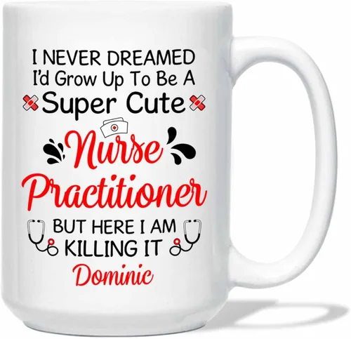 Miniatura 8 de Taza de enfermera practicante con nombre personalizado, regalo NP, taza de café para estudiante de enfermería, regalo médico personalizado